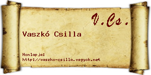 Vaszkó Csilla névjegykártya
